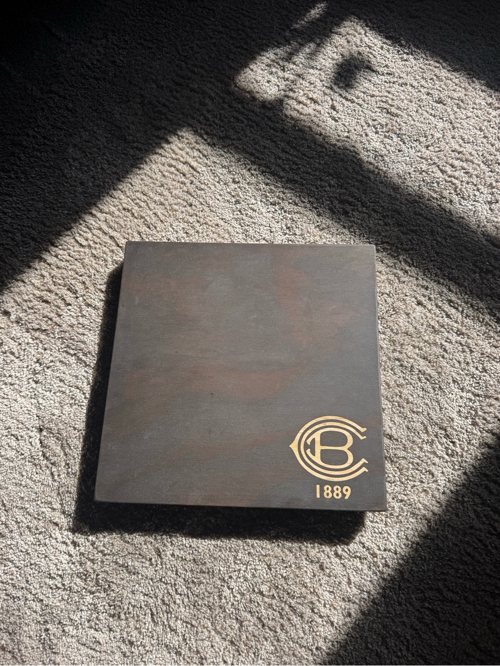 Leather Box with Gold 'C' Logo and 1889 accent